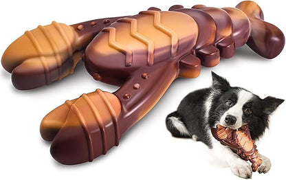 NEZIN Dog Chew Toys, Indestructible Dog Toys for Aggressive Chewers, Tough Dog Toys, Durable Dog Chew Toys for Large Medium Breed, Interactive Dog Toys with Real Beef Flavor (Lobster)