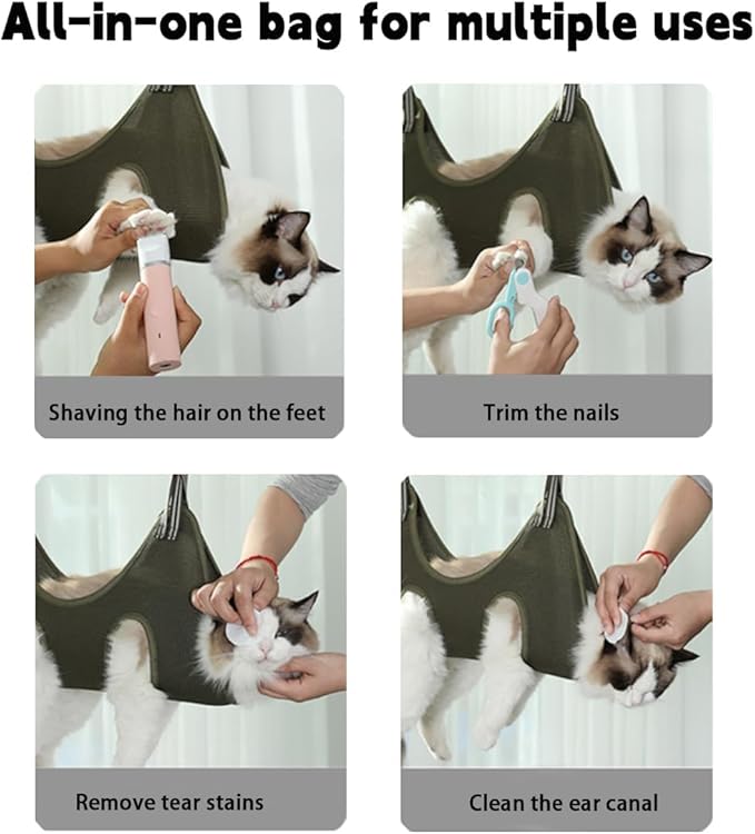 Supet Dog Grooming Hammock Harness for Dogs Cats, Relaxation Pet Nail Clipper Hammock, Restraint Dog & Small Animal Leashes Sling for Groomingk for Nail Trimming