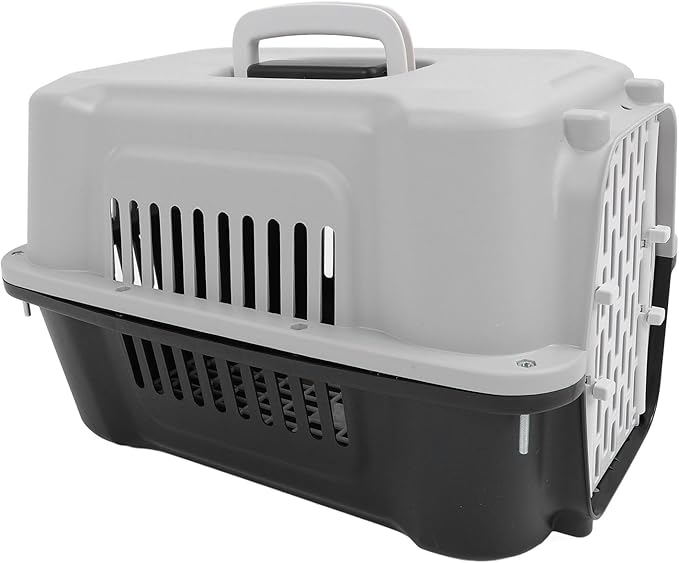 ABS Pet Carrier, Sturdy Hard Plastic Travel Carrier with Superior Ventilation from 4 Sides, Easy to Clean and Maintain, for Small Dogs and Cats, 11.81 x 12.20 x 18.90 Inches