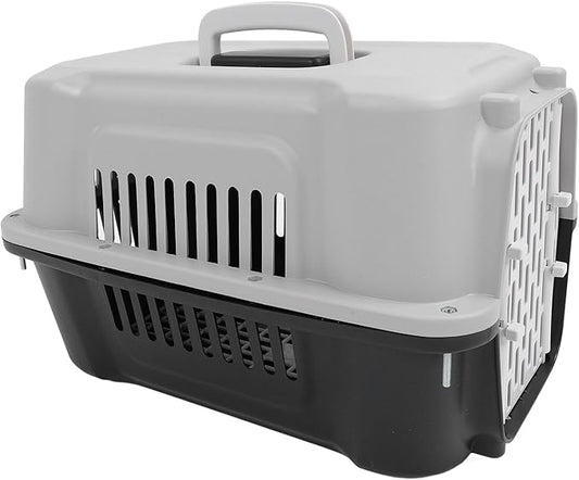 ABS Pet Carrier, Sturdy Hard Plastic Travel Carrier with Superior Ventilation from 4 Sides, Easy to Clean and Maintain, for Small Dogs and Cats, 11.81 x 12.20 x 18.90 Inches