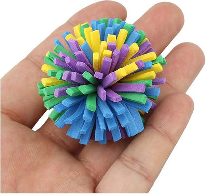 Stock Show 10PCS 1.6" Funny Colorful EVA Flower Ball Foam Cat Toy Kitten Catch/Chase/Play, Random Color