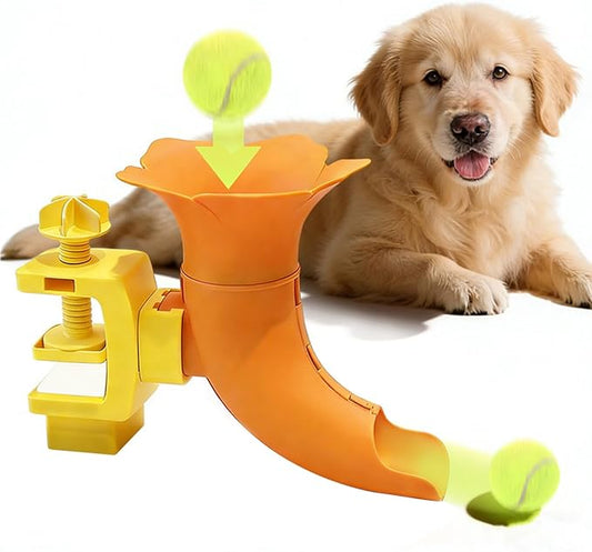 Interactive Dog Ball Thrower, Trumpet Shaped Fetch Toy, Medium Size Pet with Easy Grip, Cooking with Compact Design, Heat Resistant Metal Grid, Perfect Choice for Home Playtime