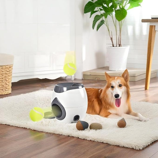 Latest Automatic Dog Ball Launcher Tennis Ball Reward Machine for Small Medium Large Dogs Indoor Outdoor Training Automatic Feede for Interactive Dog Training, pet Play and Feeding Machine