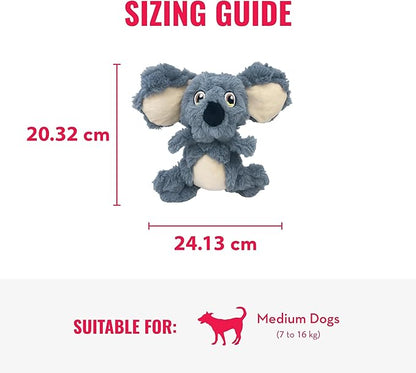 KONG Scrumplez Dog Toy - Soft Plush Squeaker Toy for Interactive Play, Stuffed with Extra-Squeaky Fun, Durable and Engaging for Dogs (Gray Koala)
