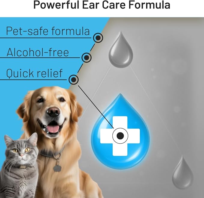 Dog Ear Drops | Ear Cleaner for Dogs & Cats | Treats Ear Infections, Soothes Itching, Reduces Wax Buildup & Odor | Effective Relief for Ear Allergies 150 ml (5 fl oz)