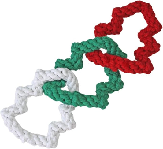 Midlee Interlocking Christmas Tree Rope Dog Toy