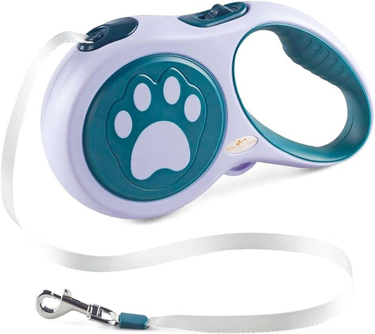 16 ft Heavy Duty Retractable Dog Leash, 360° Tangle Free Pet Walking Leash for Dogs with Anti-Slip Handle/Dispenser/Waste Bags, One-Hand Brake/Pause/Lock for Small/Medium Dog or Cat(5M, DarkGreen)