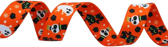 Halloween Dog Collar and Leash Set - Pumpkin Bat Ghost Pattern - Adjustable for Small Medium Large Dogs(Halloween Set,M)