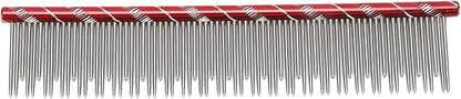 Zerodis Pet Hair Removal Comb, Reusable Stainless Steel, Comfortable Grooming Comb for Cats & Dogs, Red