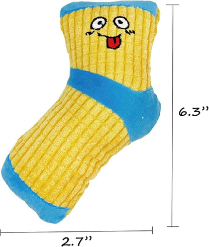 2Pcs Dog Squeaky Toys,Stuffed Socks Dog Chewing Toys Bite- Resistant,Small Dog Plush Interactive Toys for Dental Health_Purple