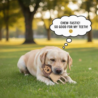 Natural Jute Dog Chew Toy – Lion Shape, Tough & Durable Puppy Teething Toy, Safe Eco-Friendly Chew, Interactive Training & Play Toy for Small, Medium & Large Dogs
