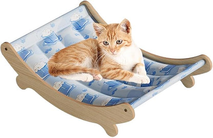 Cat Deck Chair – Pet Cooling Mat, Summer Recliner Hammock, Ice Nest Sofa Cradle | Breathable Soft Design Comfortable Resting Spot for Cats Small Pets Indoor Use