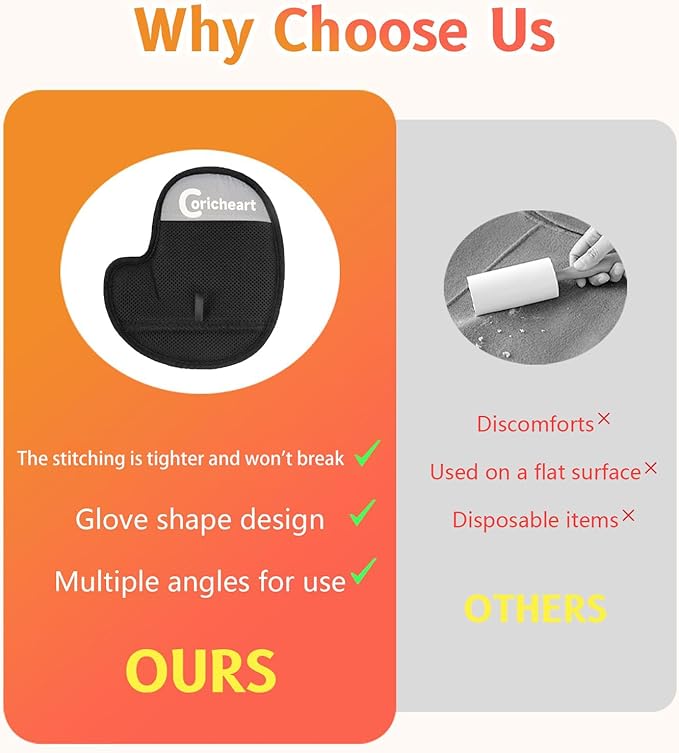 2 Pcs Pet Hair Removal Gloves Brush, Reusable Dog Cat Electrostatic Hair Remover Grooming Glove Tool