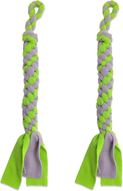 Dewonch Dog Fleece Rope Teaser Toy as Replacement to Chase and Tug (B-2PCS)