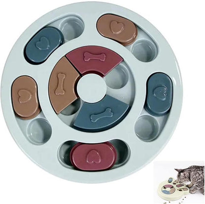 Anti-Choking Interactive Puzzle Toy for Slow Dispensing Feeding for Pets, 2023 New Dog Puzzle Toys, Dog/Cat Food Puzzle Feeder, Dog Stimulation Toys for Small and Medium-Sized Dogs (Blue, Circle)