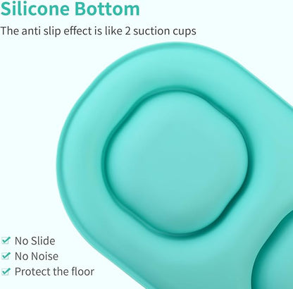 Small Size Puppy Dog Bowls: Food and Water Bowls Set for Small Dogs, No-Spill Non-Skid Dog Dish, Blue