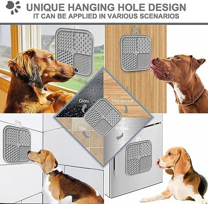 Lesipee Licking Mat for Dogs & Cats 2 Pack, Slow Feeder Lick Pat, Dishwasher Safe, Anxiety Relief Dog Toys Feeding Mat for Butter Yogurt Peanut, Pets Supplies Bathing Grooming Training Calming Mat - Image 4