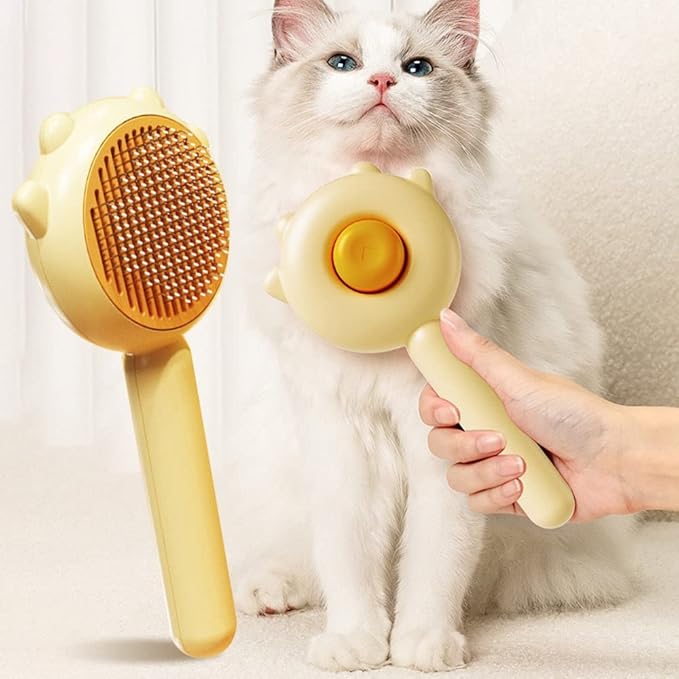 Magic Pet Comb, 2023 New Pet Hair Cleaner Brush, Cat Grooming Brush Long or Short Hair Cats Dogs Pet Massage Brushes, Self Cleaning Slicker Comb for Kitten Removes Tangles Loose Fur (2Pcs#B)
