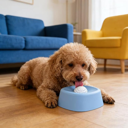 Yosoo Slow Feeder Dog Bowls, Dog Lick Bowl with Slip Resistant Material, Bright Colors, Dishwasher Safe, 6.10x6.10x2.36in, for Yogurt & Purees (Blue)