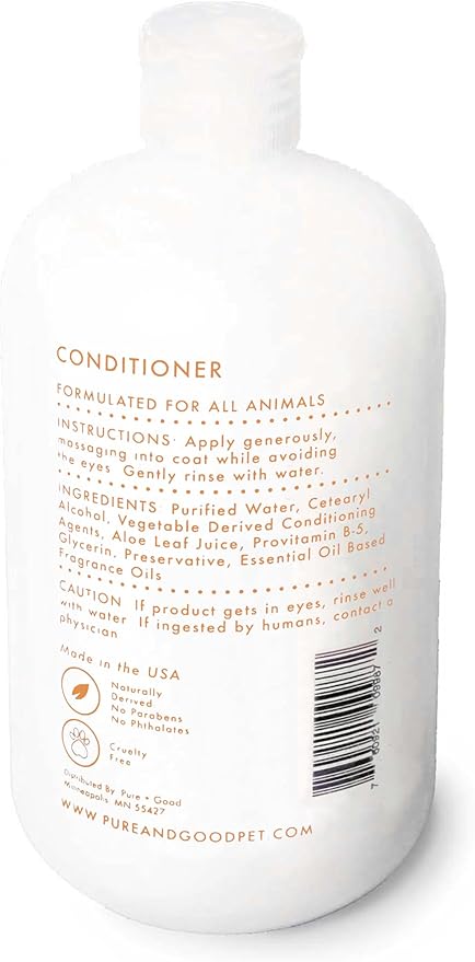 Shampoo and Conditioner Set, Formulated for All Pets, Gentle and Cleansing, Made in The USA, Cruelty Free, 16 fl oz (Scent Free)
