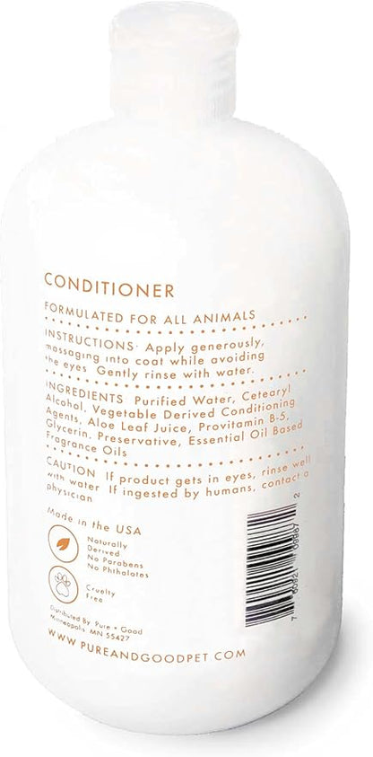 Shampoo and Conditioner Set, Formulated for All Pets, Gentle and Cleansing, Made in The USA, Cruelty Free, 16 fl oz (Scent Free)