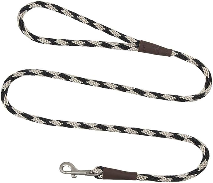 Mendota Pet Snap Leash - British-Style Braided Dog Lead, Made in The USA - Sandstone, 3/8 in x 6 ft - for Small/Medium Breeds
