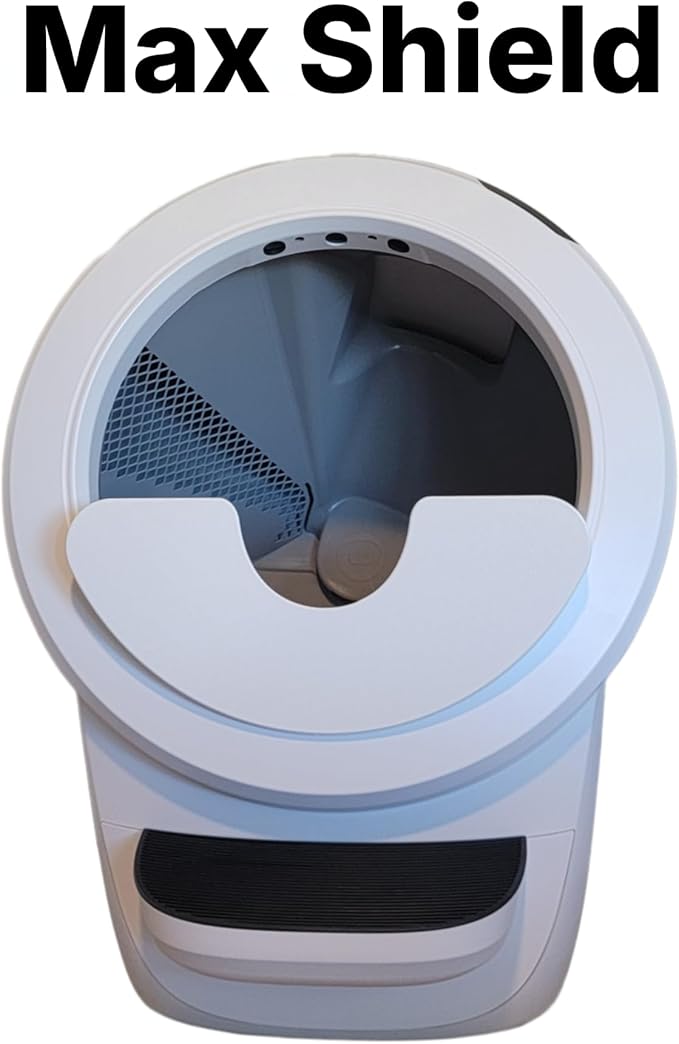 Max Shield for Litter-Robot 4 : Anti-Flicking, One-Piece Design (White Max Shield)