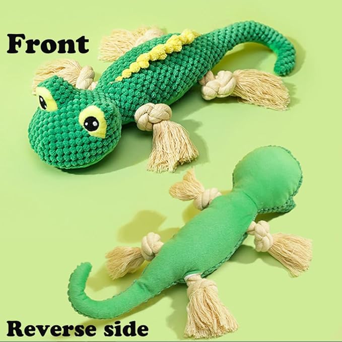 Squeaky Dog Toy,Stuffed Pet Toys,Plush Lizard Dogs Toys with Durable Rope Legs Interactive Dog Toy,Tear Resistant Durable Chewing Pets Toys for Puppy Middle Large Dogs