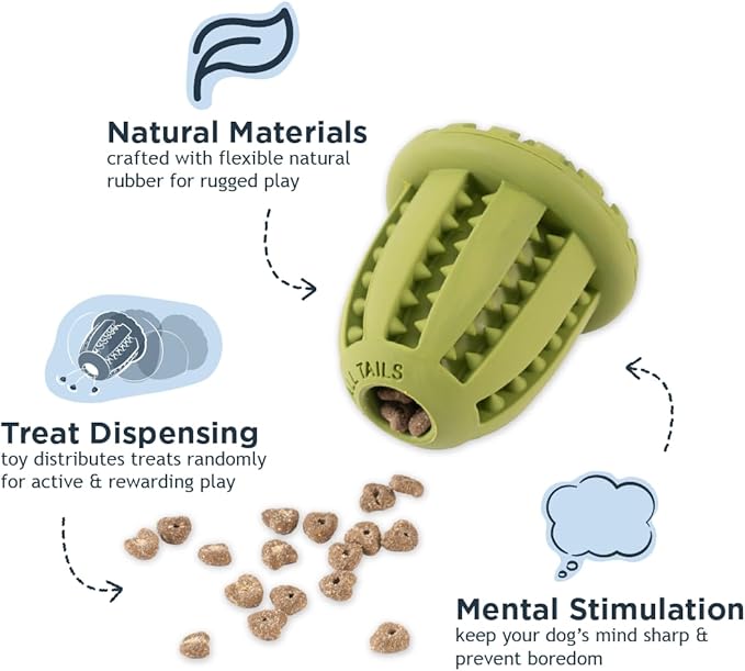 Tall Tails Acorn Natural Rubber Reward Toy for Dogs - Use for Spreadables Treats and Kibble Play