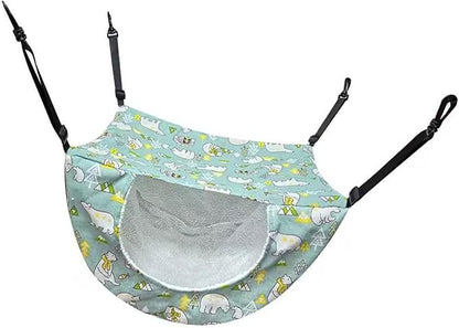 Adjustable Hanging Bed for Pet Cats Machine Washable Resting Hammock with Stable Rope for Cage Cats Tree