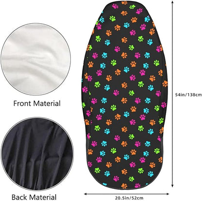 Foruidea Colorful Dog Cat Paw Print Car Seat Covers Universal 2 Pcs Auto Front Seat Cover Fit Most Cars,SUV,Sedan,Trucks