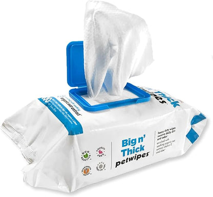 Petkin Pet Wipes for Dogs and Cats, 400 Wipes - Large Pet Wipes for Dogs and Cats - Cleans Ears, Face, Butt, Body and Eye Area - Convenient, Ideal for Home or Travel - 4 Packs of 100 Wipes