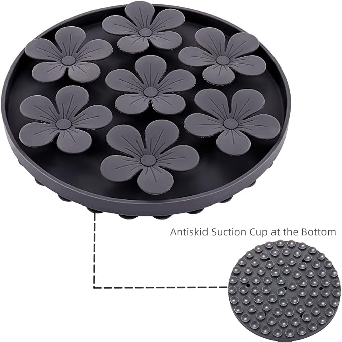 Slow Feeder,Cat Help Slow Down Eating Speed Cut Flower Silicone Rubber Cute Slow Feeder for Puppy/Cat/Dog