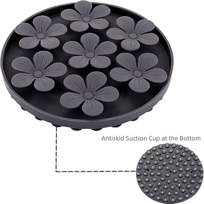 Slow Feeder,Cat Help Slow Down Eating Speed Cut Flower Silicone Rubber Cute Slow Feeder for Puppy/Cat/Dog