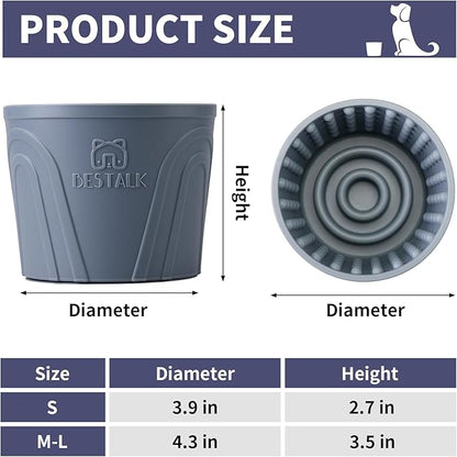 Dog Lick Bowl, Bestalk Anxiety Relief Slow Feeder Dog Lick Mat Treat Dispenser, Non-Slip Licking Bowl Enrichment Toys for Small Medium and Large Breed Dogs, BPA Free Silicone(Grey,S)
