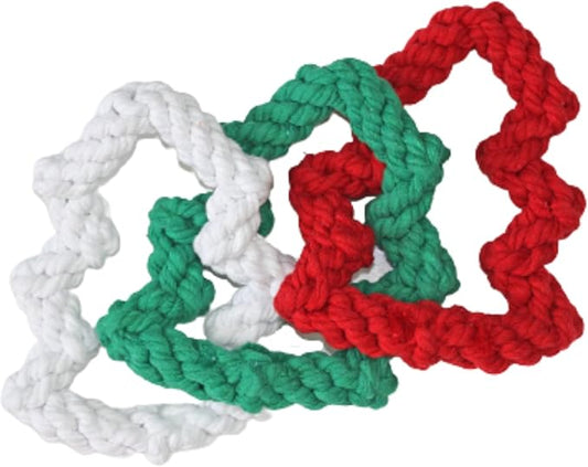 Midlee Interlocking Christmas Tree Rope Dog Toy