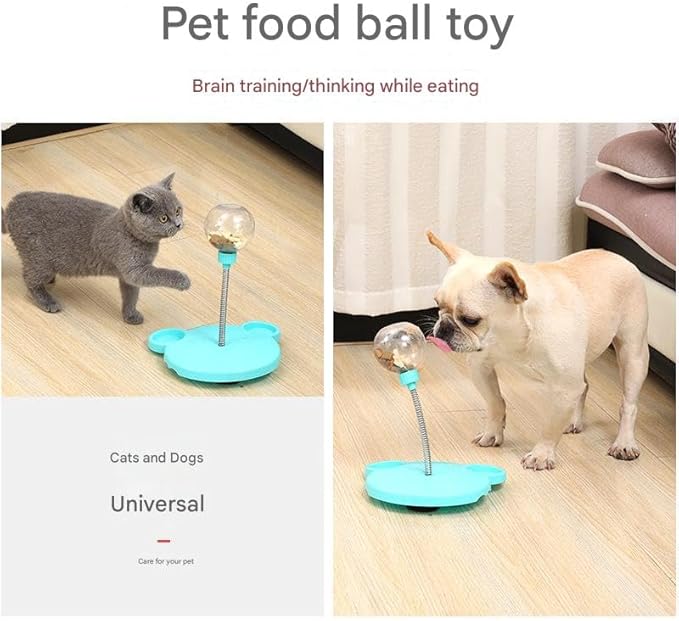 Leaking Treats Ball Pet Feeder Toy, Pet Toy Treat Dispenser,Interactive Pet Toy,Slow Feeder,Funny Pet Leaking Ball Cat Dog Slow Feeders,Feeder for Cats & Dogs for Hunting Chasing and Exercise (Mix*2)