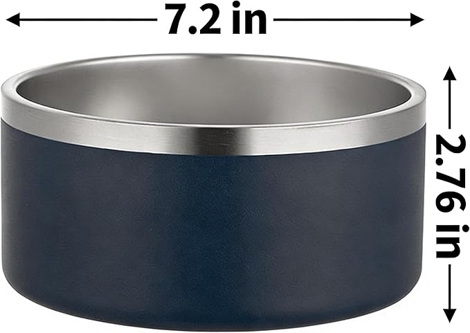 Non-Slip 42oz Stainless Steel Dog Bowl for Large Dogs – Heavy Duty, Dishwasher Safe & Rustproof, Extra Wide Base Prevents Tipping, Durable Pet Food & Water Feeder (Blue)