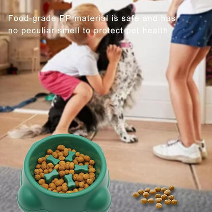 Enrunnig-Useful Slow Feeding Bowl,Pet Anxiety Relief Slow Down Eating Advanced Slow Feeder Dog Bowls,Stop Bloat Preventing Choking, Eating Healthy Design for Small Medium Size Dogs(8.66inch(Green)