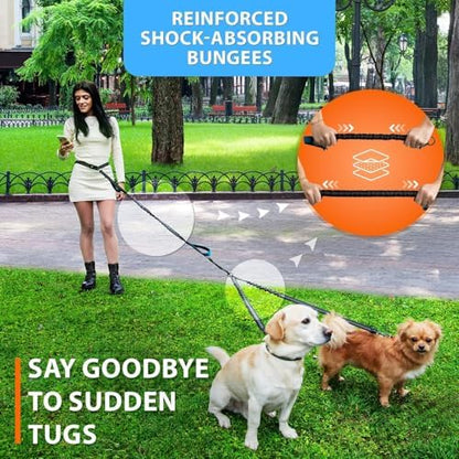 SparklyPets Hands Free Dual Dog Leash, Small (Gray) - Image 3