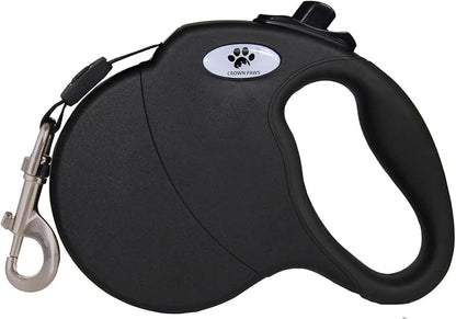 13 ft Retractable Dog Leash for Large Dogs up to 26 lbs,Tangle-Free Nylon Tape,Black Dan S