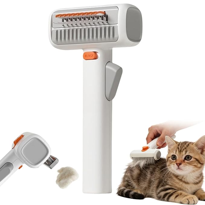 2-in-1 Pet Self-Detangling & Grooming Comb, 2-in-1 Pet Comb, Double-Sided Dematting Brush, Combs Through Knots and Lifts Loose Hair—Quickly (1pcs)