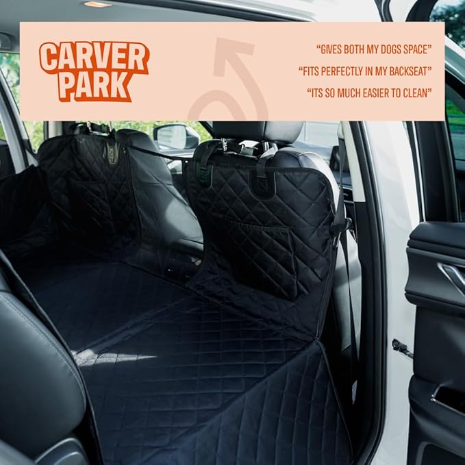 Dog Backseat Extender - Pet Car Seat Cover Hammock & Back Seat Protector | Durable Bridge Protects from Fur Dirt & Claws | Universal Fit for Cars Trucks & SUVs