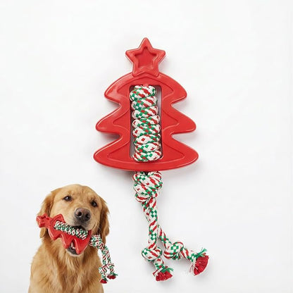 Festive Star-Shaped Dog Chew Toy with Durable Rope - Indestructible Dog Toy for Aggressive Chewers, Interactive Holiday Pet Gift