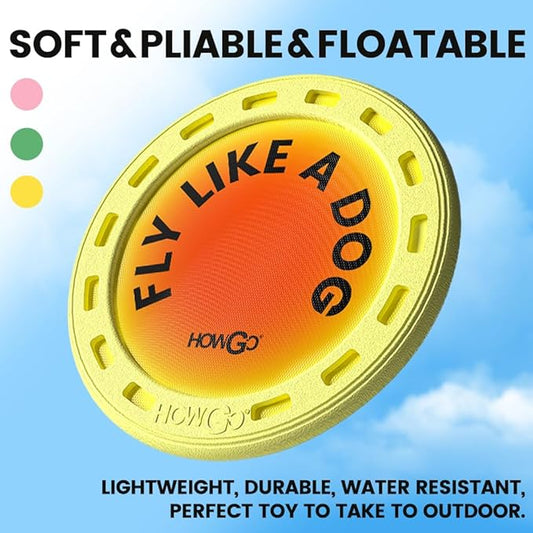 HOWGO Flyer Dog Toy, Dog Flying Disc, Flyer Dog Toy, Best for Flight, Lightweight, Durable and Water Resistant, 9.84'' (Pink)