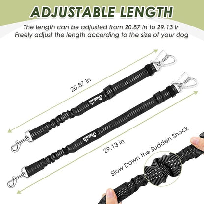 Lukovee Dog Seat Belt for Car, Adjustable Dog Car Harness for Large Medium Small Dogs, Soft Padded & Breathable Mesh Dog Seatbelt with Car Strap and Carabiner (Lime Green,S)
