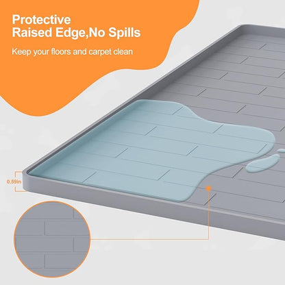 Pee Pad Tray Holder for Dogs,Non-Slip Silicone Dog Puppy Pad Holder,24 x 24 Square Puppy Potty Training Pads,No Spill Raised Lip High Edge,Portable, Leak-Proof Mat Trays for Indoor Floor Protection
