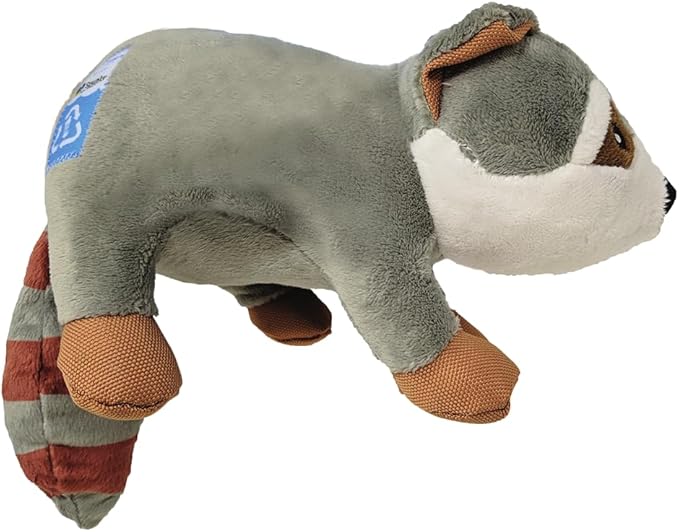 Spunky pup Clean Earth Plush Raccoon | Made from 100% Recycled Water Bottles | Large,Gray,7211