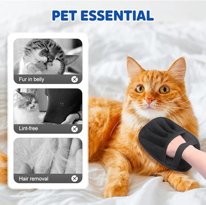 Pet Hair Remover Gloves, 2025 New Pet Hair Removal Gloves, Electrostatic Removal Gloves for Pet Hair, Cat and Dog Hair Removal Tool for Couch, Furniture, Carpet, Car Seat and Pet Grooming (1 Pack)