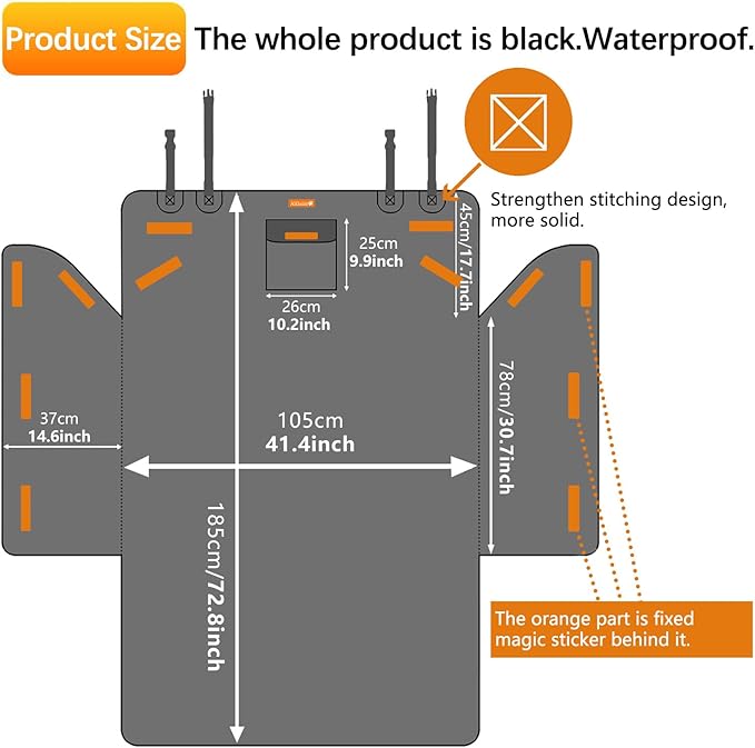 Alfheim Cargo Liner for Dogs, Nonslip Waterproof Pet Boot Liner with Bumper Flap Protector, Durable Washable Cargo Cover Mat Travel, Universal for Medium Small Car SUV